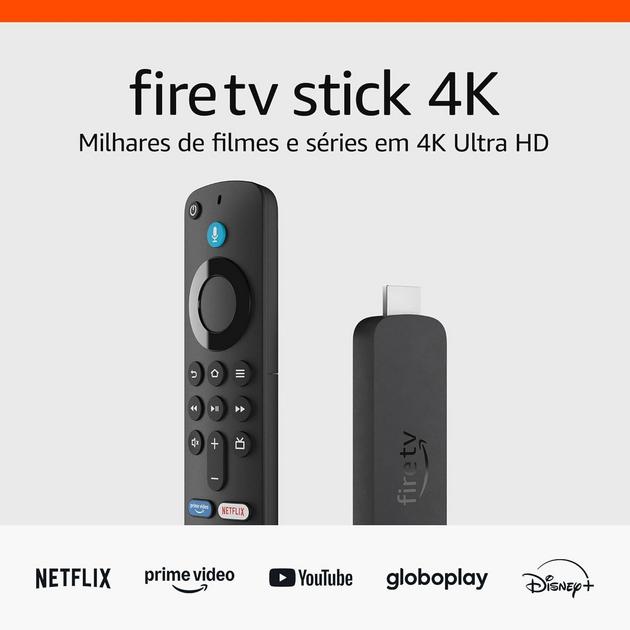 Fire TV Stick 4K | Streaming com Dolby Vision/Atmos e suporte a wi-fi 6 | Com Alexa e comandos de TV